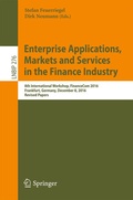 Bild: Enterprise Applications, Markets and Services in the Finance Industry - Springer