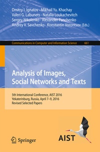 Abbildung von: Analysis of Images, Social Networks and Texts - Springer
