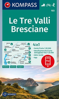 Abbildung von: KOMPASS Wanderkarte Le Tre Valli Bresciane - KOMPASS-Karten