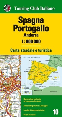 Abbildung von: Spagna, Portogallo, Andorra 1:800.000. Carta stradale e turistica - Carte d'Europa 1:800.000;Touring