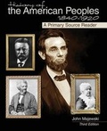 Cover: History of the American Peoples, 1840-1920: A Primary Source Reader - Kendall/Hunt Publishing Co ,U.S.