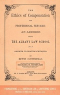 Cover: The Ethics of Compensation for Professional Services - Lawbook Exchange, Ltd.