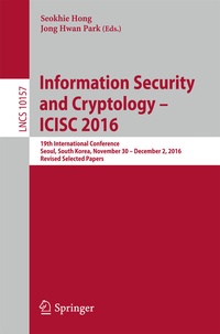 Abbildung von: Information Security and Cryptology - ICISC 2016 - Springer