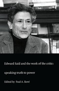 Cover: Edward Said and the Work of the Critic - De Gruyter