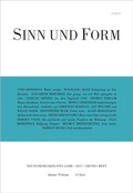 Cover: Sinn und Form 1/2017 - SINN und FORM