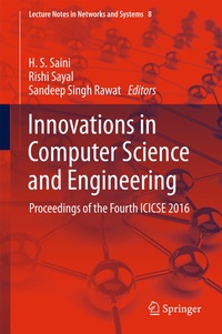 Enlarge image Cover: Innovations in Computer Science and Engineering - Springer