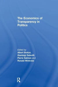 Enlarge image Cover: The Economics of Transparency in Politics - Routledge