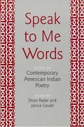 Cover: Speak to Me Words - University of Arizona Press