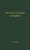 Cover: The Craft of Letters in England - Praeger Publishers Inc