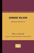 Cover: Edmund Wilson - American Writers 67 - University of Minnesota Press
