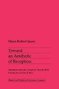 Cover: Toward an Aesthetic of Reception - University of Minnesota Press