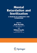 Cover: Mental Retardation and Sterilization - Springer