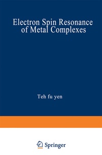 Abbildung von: Electron Spin Resonance of Metal Complexes - Springer
