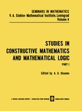 Cover: Studies in Constructive Mathematics and Mathematical Logic - Springer