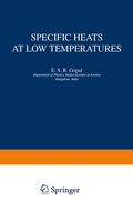 Cover: Specific Heats at Low Temperatures - Springer
