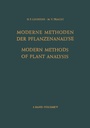 Cover: Modern Methods of Plant Analysis / Moderne Methoden der Pflanzenanalyse - Springer