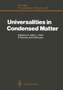 Cover: Universalities in Condensed Matter - Springer