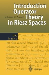 Abbildung von: Introduction to Operator Theory in Riesz Spaces - Springer