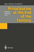 Cover: Privatization at the End of the Century - Springer