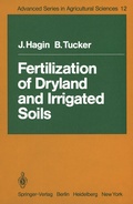 Cover: Fertilization of Dryland and Irrigated Soils - Springer