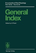 Cover: General Index - Springer
