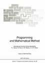 Cover: Programming and Mathematical Method - Springer