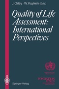 Cover: Quality of Life Assessment: International Perspectives - Springer