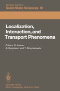 Cover: Localization, Interaction, and Transport Phenomena - Springer