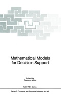 Cover: Mathematical Models for Decision Support - Springer