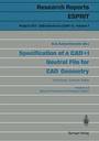 Cover: Specification of a CAD * I Neutral File for CAD Geometry - Springer