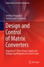 Cover: Design and Control of Matrix Converters - Springer
