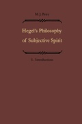 Cover: Hegels Philosophie des subjektiven Geistes / Hegel's Philosophy of Subjective Spirit - Springer