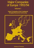 Cover: Major Companies of Europe 1993/94 - Springer