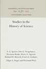 Cover: Studies in the History of Science - University of Pennsylvania Press