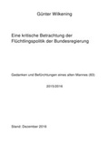 Cover: Eine kritische Betrachtung der Fl&uuml;chtlingspolitik der Bundesregierung - epubli