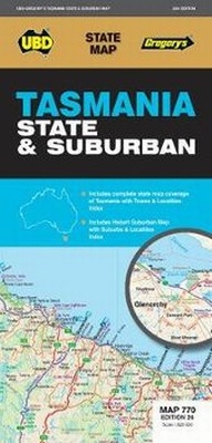Abbildung von: Tasmania State & Suburban Map 770 26th ed - UBD Gregory's