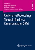 Cover: Conference Proceedings Trends in Business Communication 2016 - Springer Gabler
