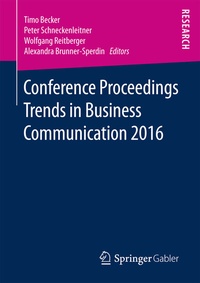 Enlarge image Cover: Conference Proceedings Trends in Business Communication 2016 - Springer Gabler