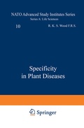 Cover: Specificity in Plant Diseases - Springer