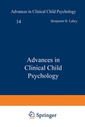 Cover: Advances in Clinical Child Psychology - Springer