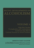 Cover: Recent Developments in Alcoholism - Springer