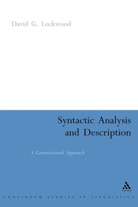 Enlarge image Cover: Syntactic Analysis and Description - Continuum International Publishing Group Ltd.