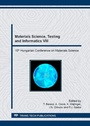 Cover: Materials Science, Testing and Informatics VIII - Trans Tech Publications Ltd