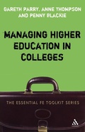 Cover: Managing Higher Education in Colleges - Continuum International Publishing Group Ltd.