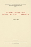 Cover: Studies in Romance Philology and Literature - The University of North Carolina Press