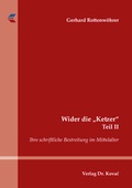 Cover: Wider die "Ketzer" Teil II - Kovac, Dr. Verlag