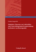 Cover: Subjektive Theorien von Lehrkr&auml;ften zum Unterrichtsprinzip Sexualerziehung im Kontext von Heterogenit&auml;t - Kovac, Dr. Verlag