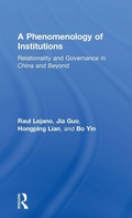 Cover: A Phenomenology of Institutions - Routledge