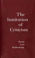 Cover: The Institution of Criticism - De Gruyter