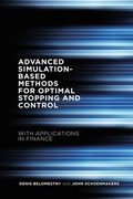 Cover: Advanced Simulation-Based Methods for Optimal Stopping and Control - Palgrave Macmillan